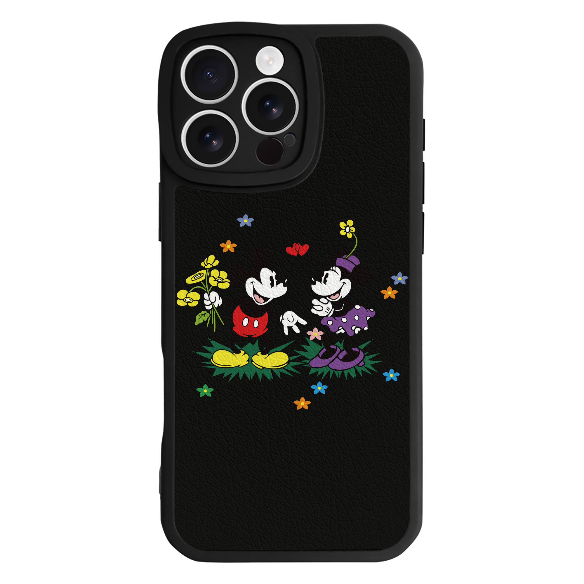 （画像用） ミッキーマウス Mickey Mouse 【iPhone 16シリーズ対応】シリコンスマホケース（レザー調） 材質：シリコン